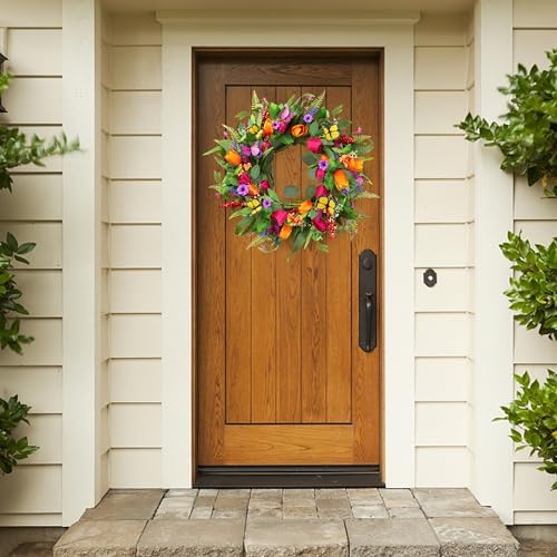 Sggvecsy 22 Inch Spring Summer Wreath Wall Decor