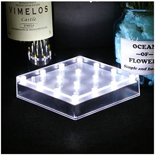 LARDUX LED Light Base for Vase Display Stand 5 Inch Square