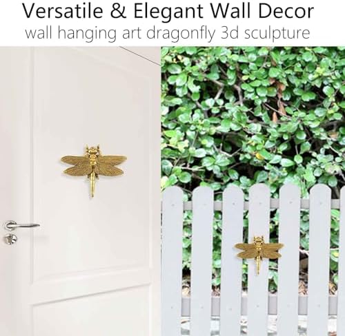 SnowOwl Gold Dragonfly Wall Sculpture Decor