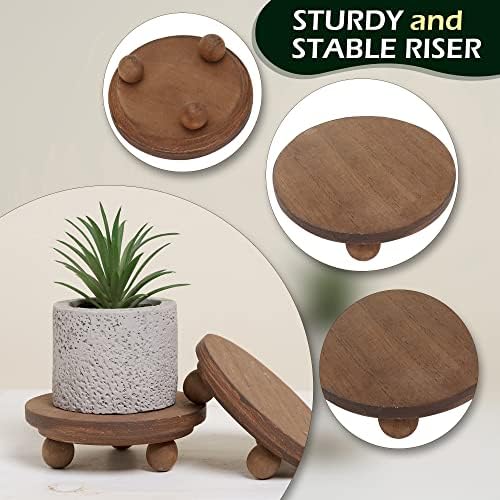 Defined Deco Mini Wood Risers 2 Pack 4 Inch Round