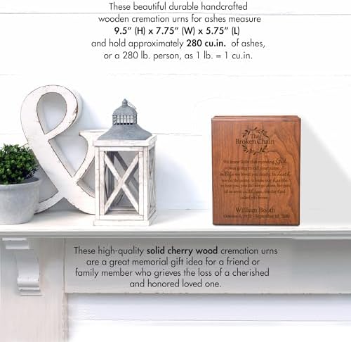 LifeSong Milestones Personalized Cherry Urn for Adult Ashes - The Broken Chain