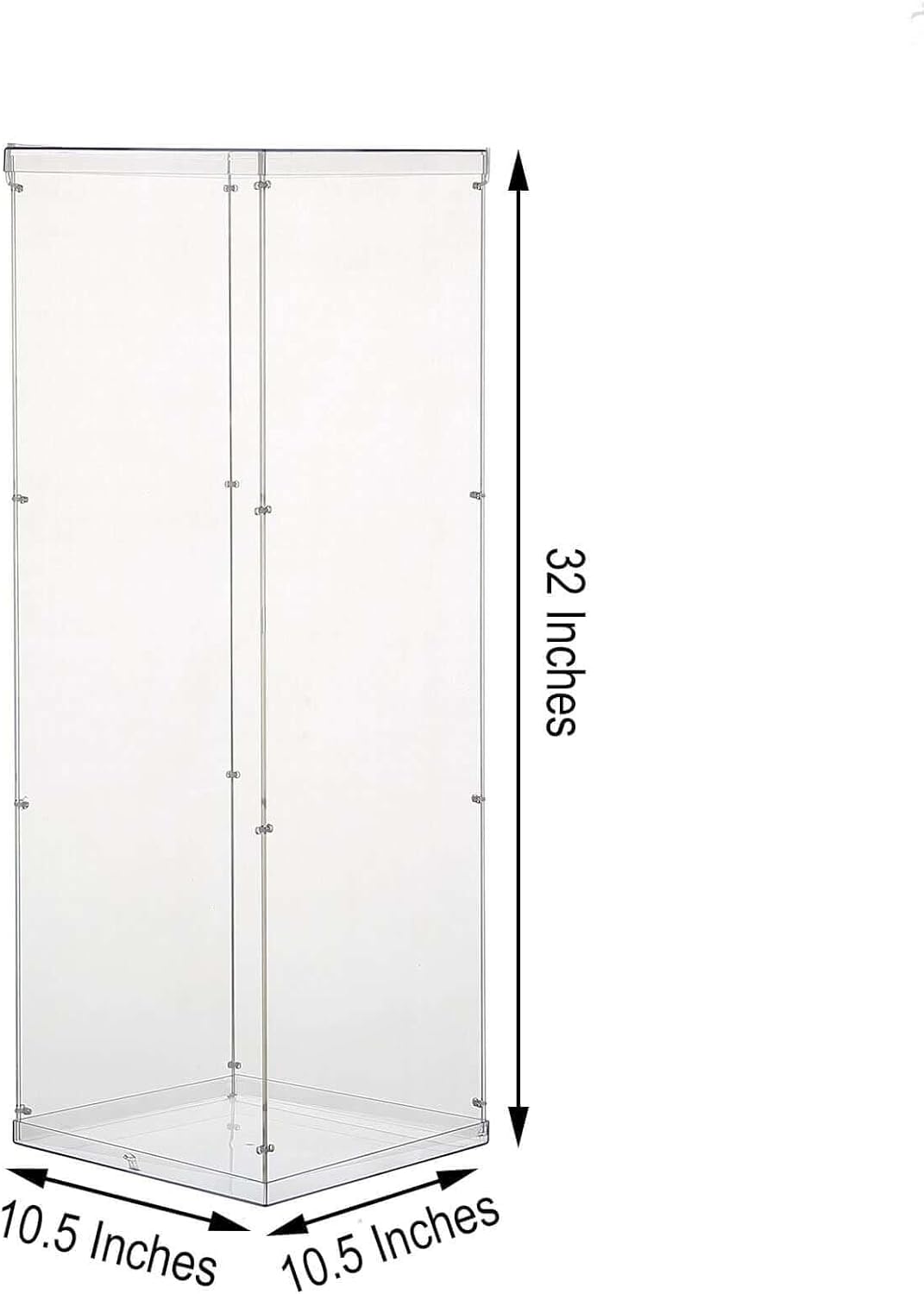 Efavormart 32 Inch Clear Acrylic Display Box with Interchangeable Lid and Base