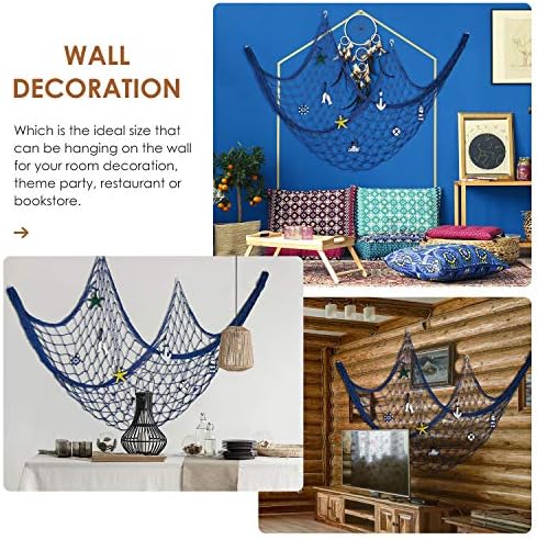 Jetec Decorative Fishnet Wall Hanging Nautical Set