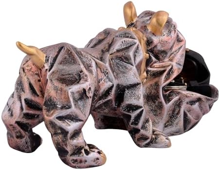 Cute Dog Sculpture with Plate for Home Decor