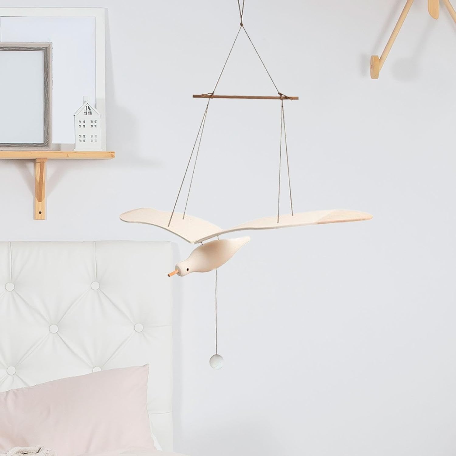 Wooden Seagull Mobile for Home Decor
