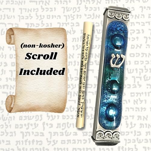 Tamara Baskin Art Glass Mediterranean Sea Mezuzah