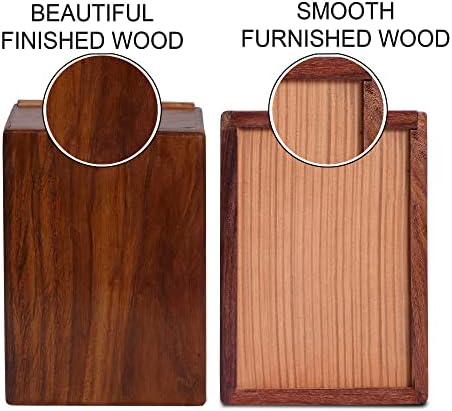Wooden Urn for Human and Pet Ashes Small Keepsake Box