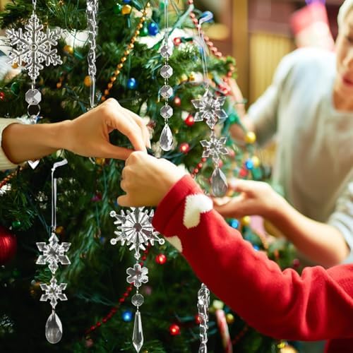 18pcs Crystal Christmas Ornaments Set for Tree Decorations