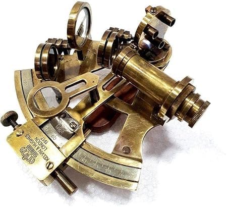Antique Brass Sextant with Wooden Box
