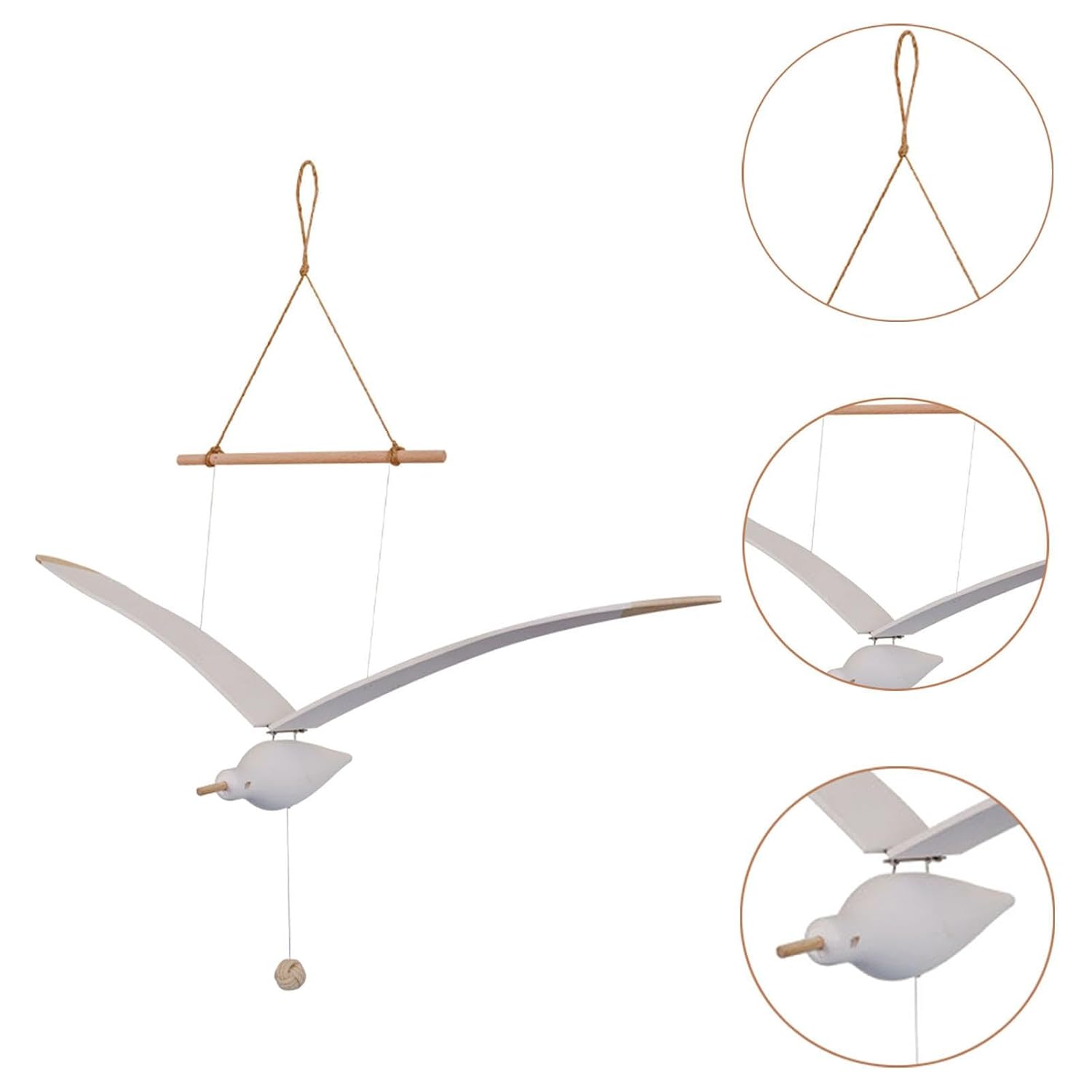Wooden Seagull Mobile Decor for Home Ceiling