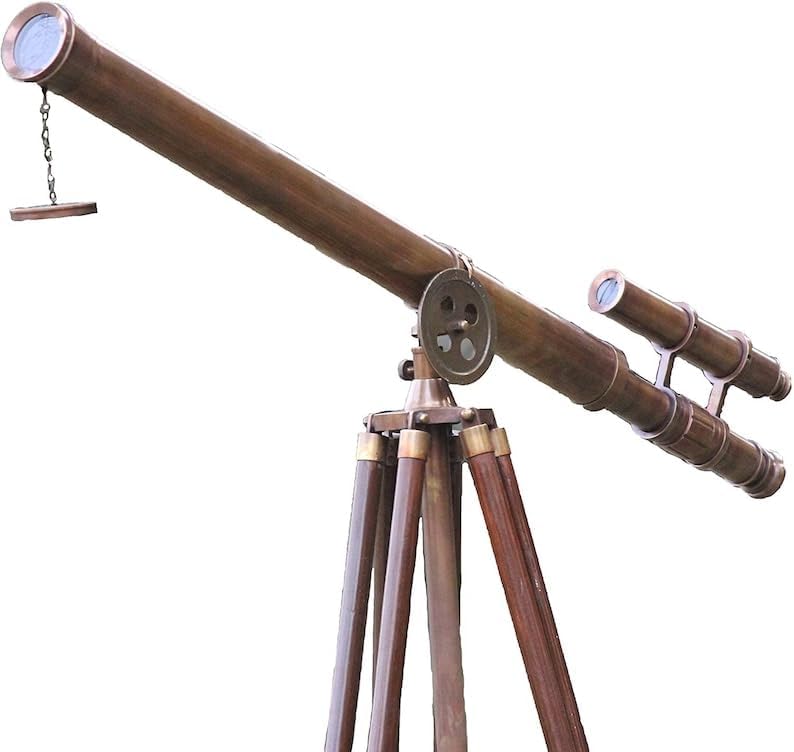 Nautical Brass Double Barrel Telescope with Tripod