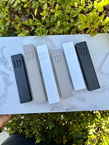 Concrete Mezuzah Case with Scroll Grey 5 Inches