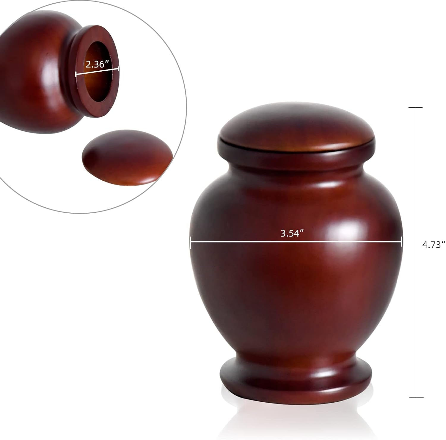 Elegant Wood Cremation Urn for Human Ashes