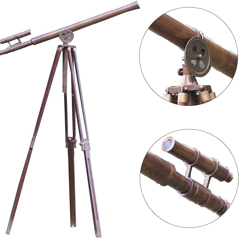 Nautical Brass Double Barrel Telescope with Tripod