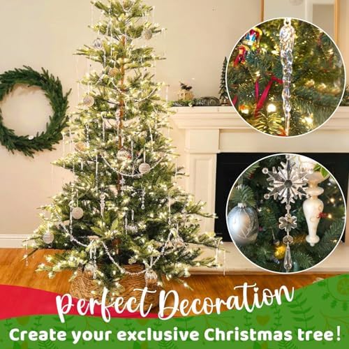 18pcs Crystal Christmas Ornaments Set for Tree Decorations