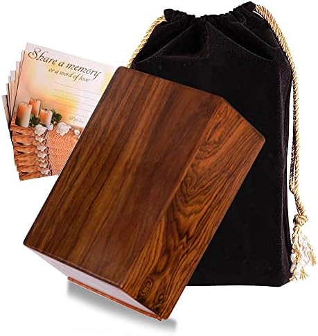 Wooden Urn for Human and Pet Ashes Small Keepsake Box
