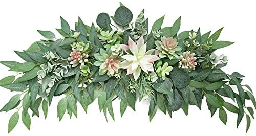 28inch Artificial Succulent Swag Decor with Eucalyptus and Greenery