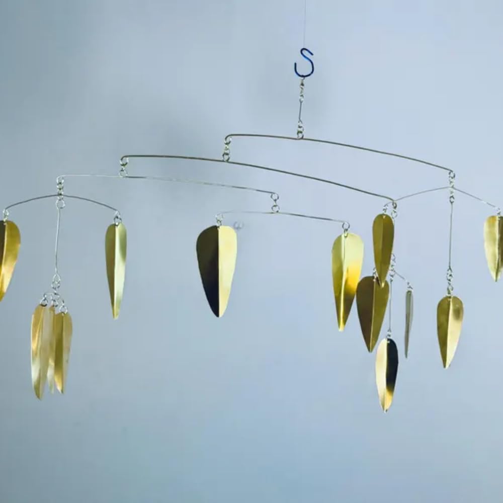 Pure Brass Weeping Willow Hanging Mobile 34W x 17H
