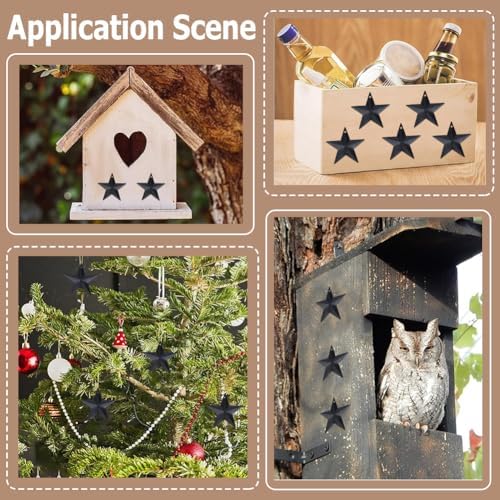 GORGECRAFT 30PCS Black Metal Star Decor Wall Hanging