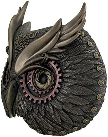 Veronese Design Resin Steampunk Owl Wall Sculpture