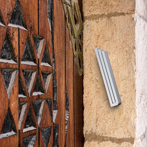 Ga Luxury Judaica Mezuzah Case - Shin Shaped Gold Silver Black Aluminum 7 Inch