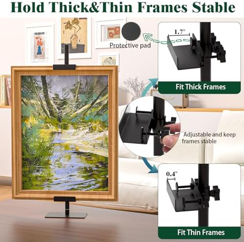 30 H Adjustable Black Metal Easel Stand