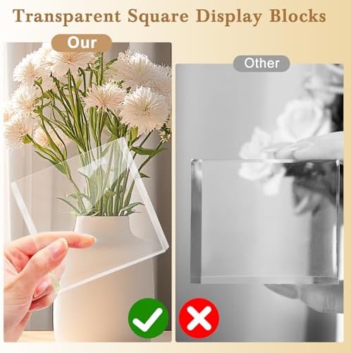4Pcs Clear Acrylic Blocks for Display Riser Stands