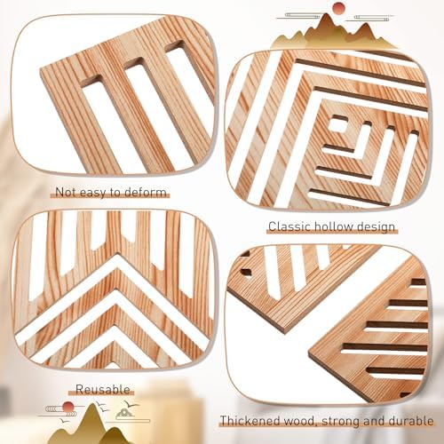 Wesiti 4 Piece Wood Mountain Wall Art Decor