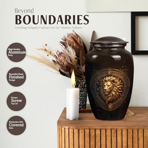 Jagasy Classic Large Cremation Urn with Regal Lion Design