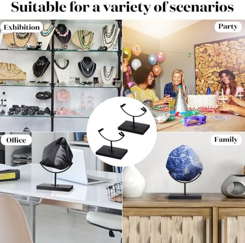 Marsui 2 Pcs Metal Rock Display Stand Black Easel Holder