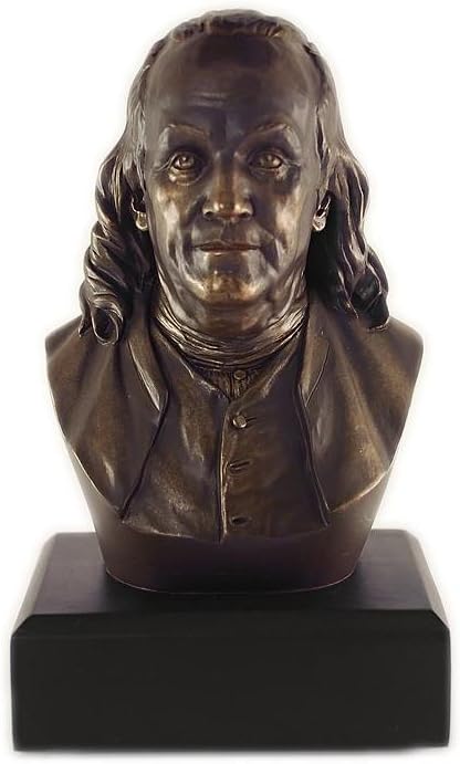 Benjamin Franklin 6 Inch Polystone Bronze-Finished Bust