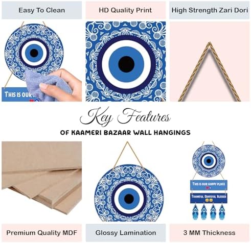Kaameri Bazaar 28 Cm Engineered Wood Evil Eye Wall Art
