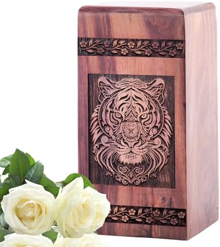 KARYLIZ Tiger Wood Cremation Urn 10 Inch