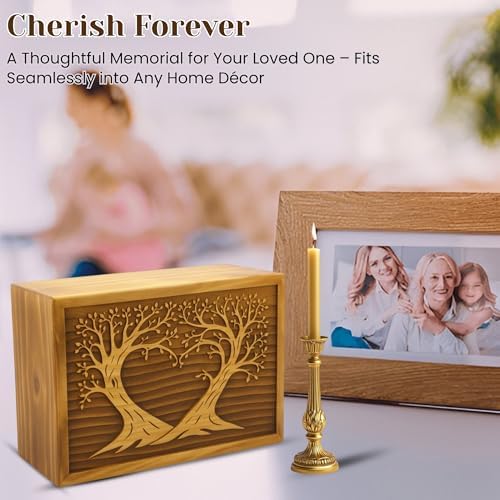 Handmade Wooden Cremation Urn with Screw Secured Base