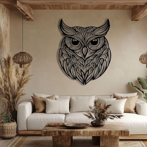 Flewfar Metal Wall Art Owl Sculpture