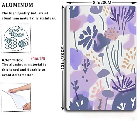 MEIXI MOBILE Tin Sign 8x12 Inch Floral Art Decor