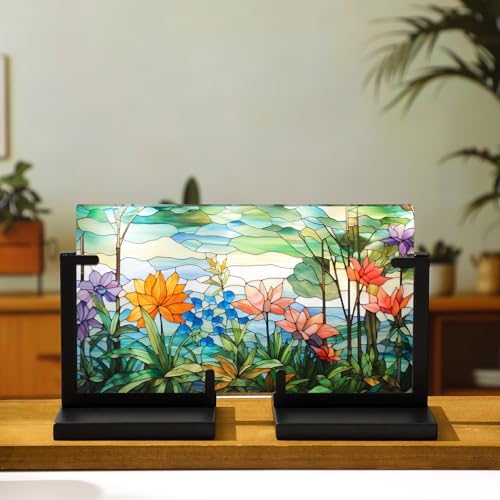 Zonon 2 Pcs Metal Glass Display Stands for Art and Collectibles