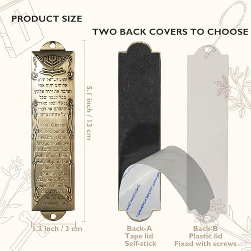 CAMATET Mezuzah Set with Scroll and Self-Stick Backing