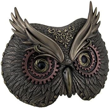 Veronese Design Resin Steampunk Owl Wall Sculpture
