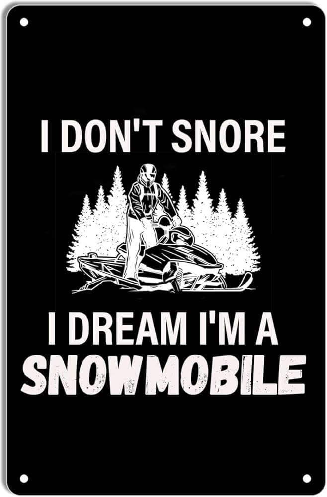 Retro Snowmobile Art Metal Tin Sign 8x12 Inch