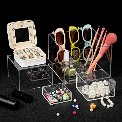 Geelin 6 Pack Clear Acrylic Cube Risers Display Stands