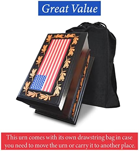 Patriotic Cremation Urn with American Flag