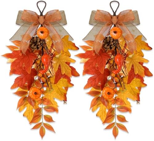 Shihanee 2 Pack Teardrop Fall Swags 20 Inch Artificial Decor