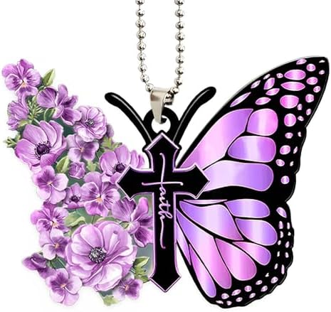Butterfly Car Hanging Ornament Purple