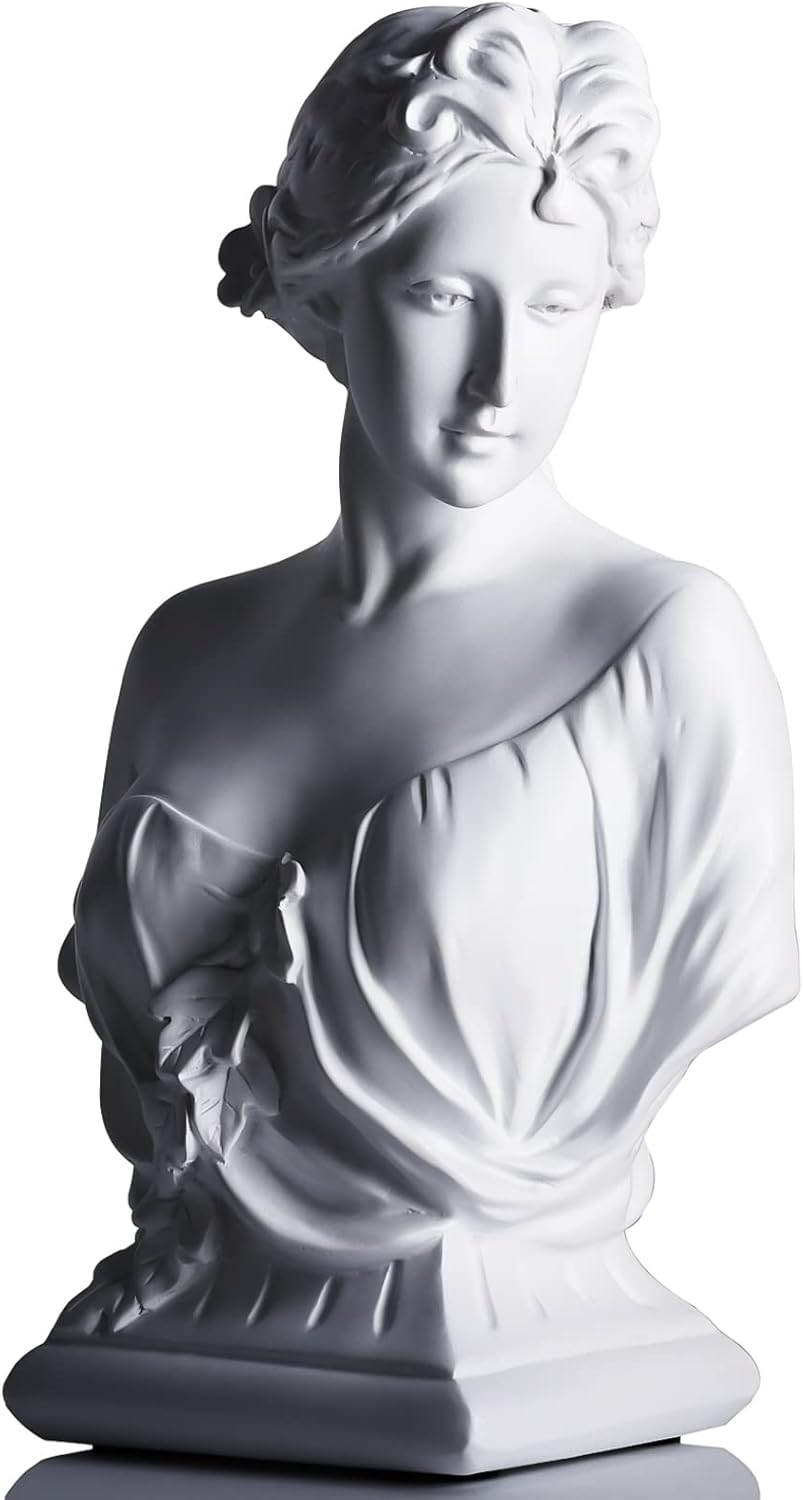 12 Inch Young Venus Bust Statue - Greek Goddess Home Decor
