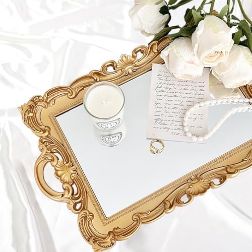 Frcctre 3-Piece Decorative Mirror Tray Set