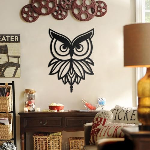 BONPERLA Abstract Owl Wall Sculpture - Modern Metal Art