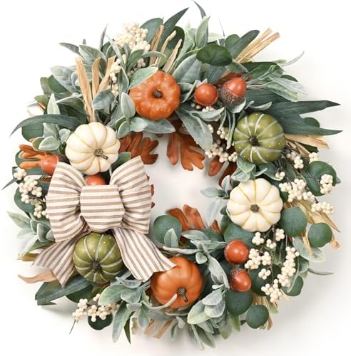 Waipfaru 22in Fall Wreath for Front Door