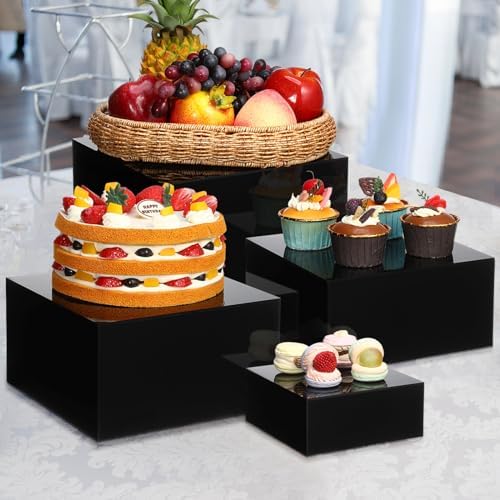 Geelin 8 Pack Acrylic Cube Risers with Hollow Bottoms