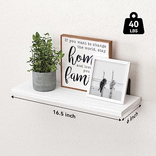 WOPITUES White Floating Shelves Set of 6 for Home Use
